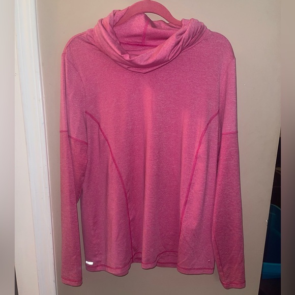 Danskin Now Pink Cowl Neck activewear fitted top shirt woman size XXL - Picture 1 of 6